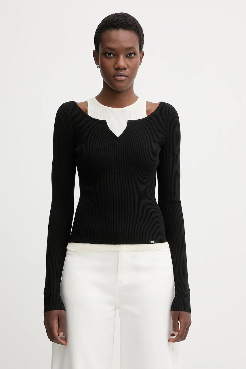 Sveter s prímesou vlny Miss Sixty čierna farba, ľahký, 6S3RJ33800