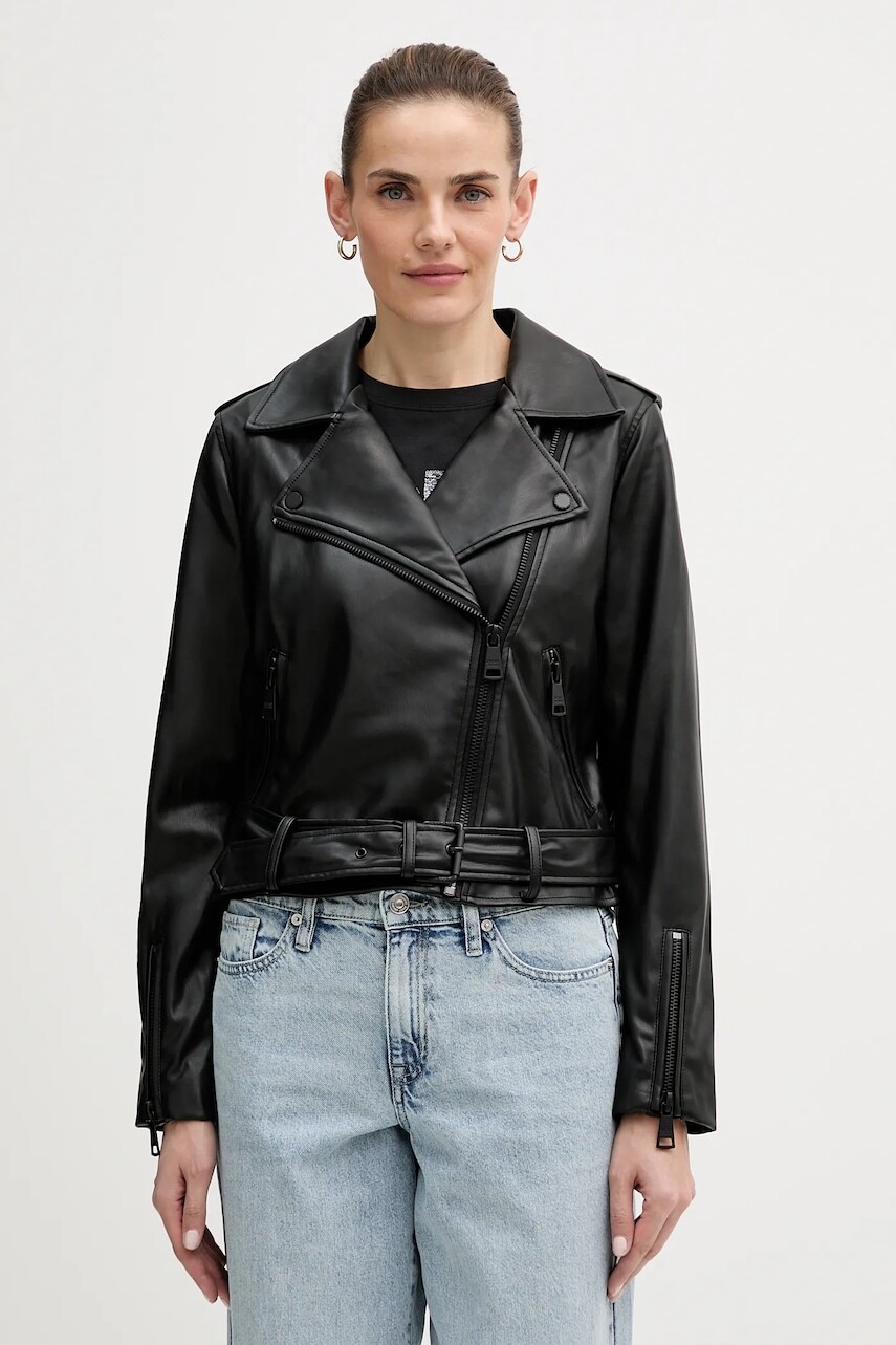 Bunda Dkny čierna farba, prechodná, DJ4J6026