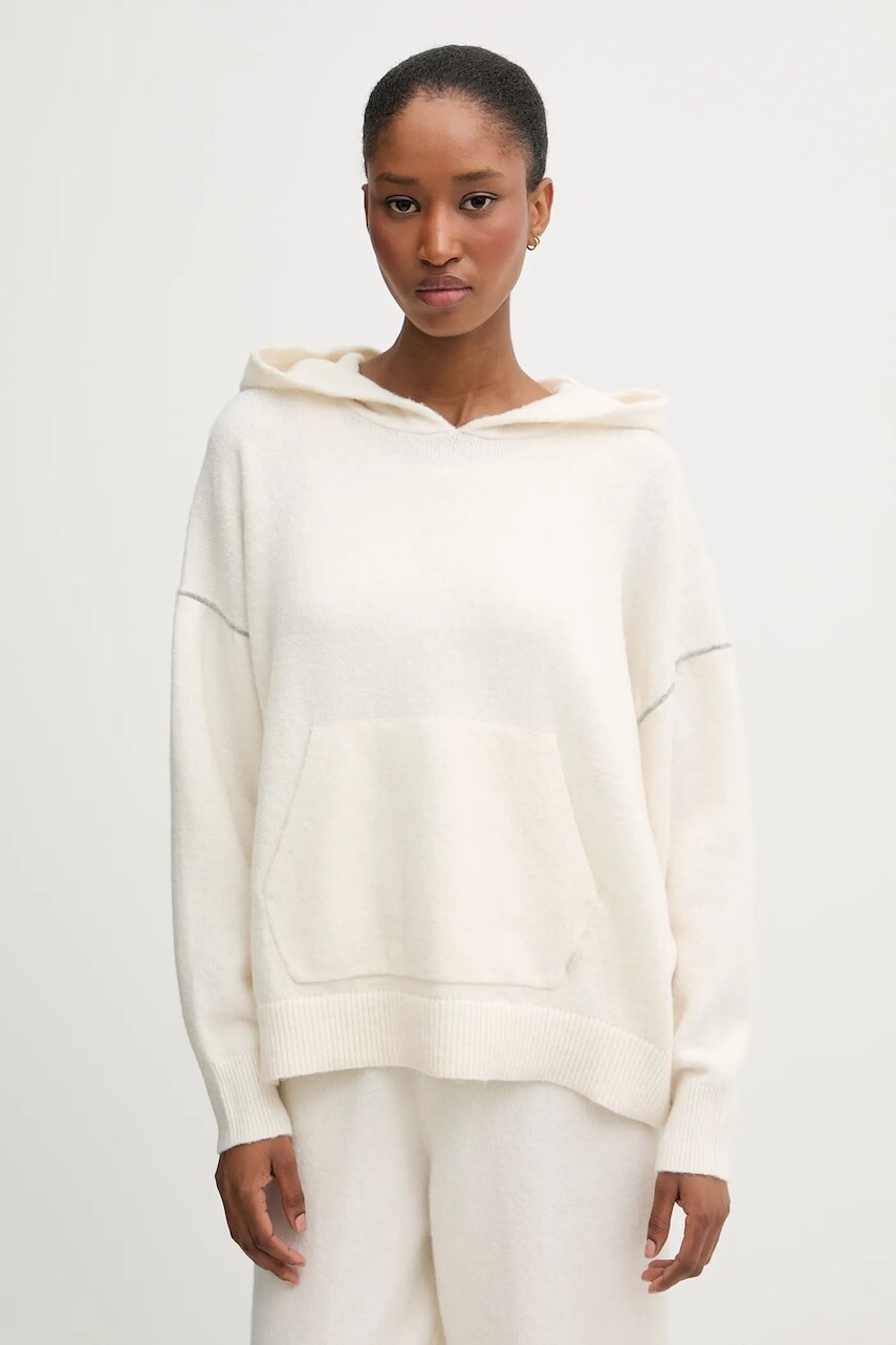 Sveter s prímesou vlny Calvin Klein Underwear béžová farba, LV00QS7568