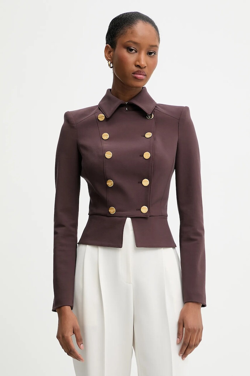 Sako Elisabetta Franchi bordová farba, dvojradový, jednofarebná, GI18557E2