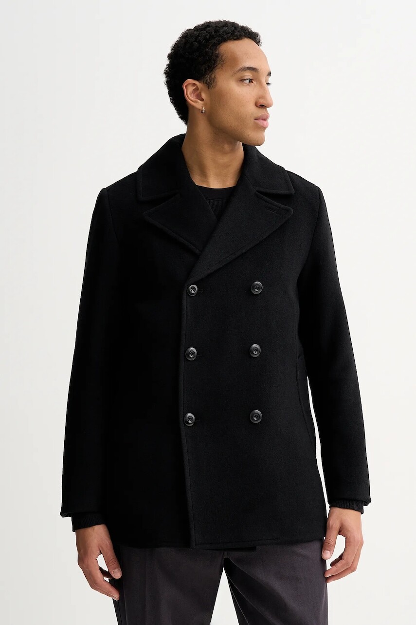 Kabát s prímesou vlny G-Star čierna farba, D27310-E155