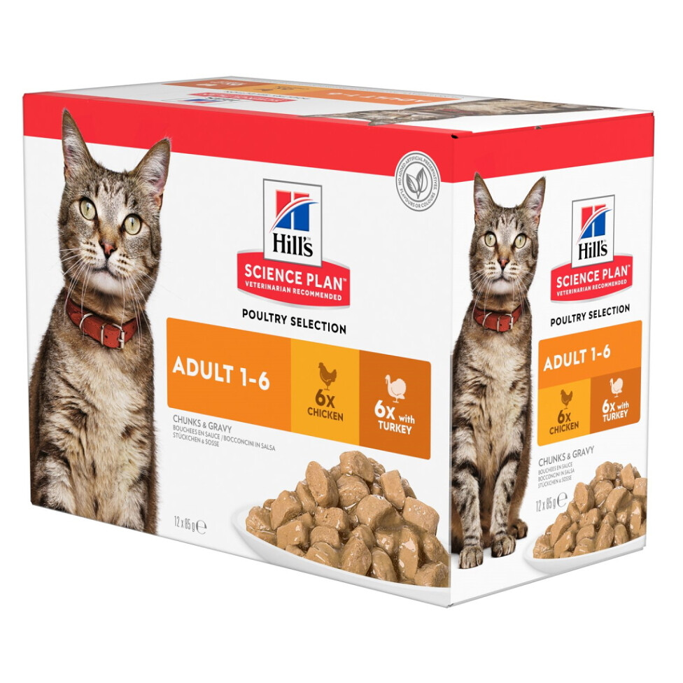 HILL'S Science Plan Feline kapsičky pre dospelé mačky 12 x 85 g, poškodený obal