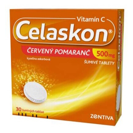 CELASKON Červený pomaranč 500 mg 30 šumivých tabliet