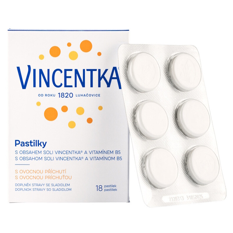 VINCENTKA Pastilky ovocné 18 pastiliek