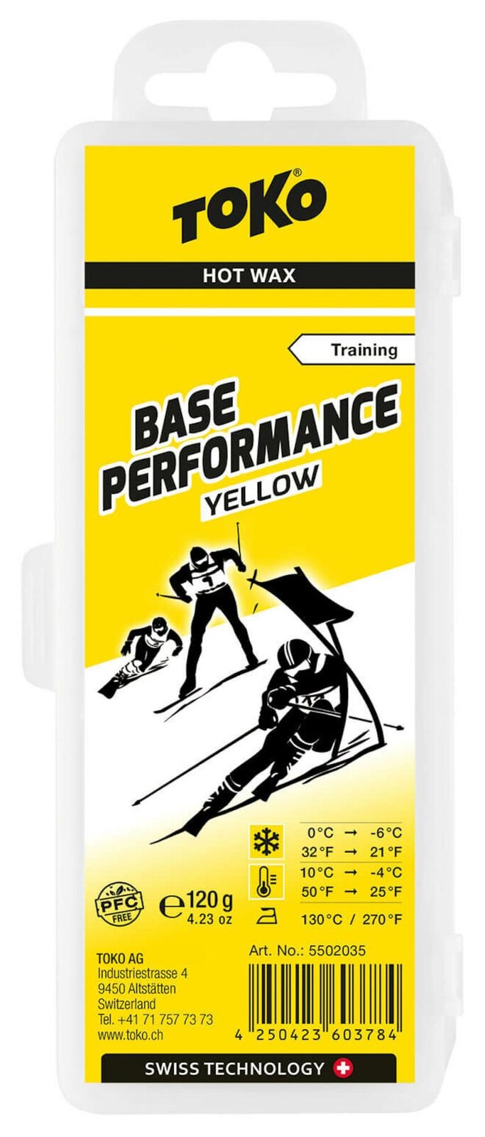 Lyžiarsky vosk TOKO Base Performance Hot Wax yellow 120 g