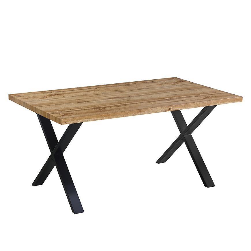 Stôl Idaho 12554 160x90 prírodná/čierna