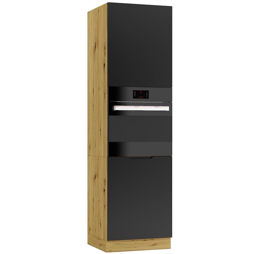 Kuchynská skrinka Cosmo Isabel D60 Pk/2133 P/L Čierny hrášok/Dub Artisan