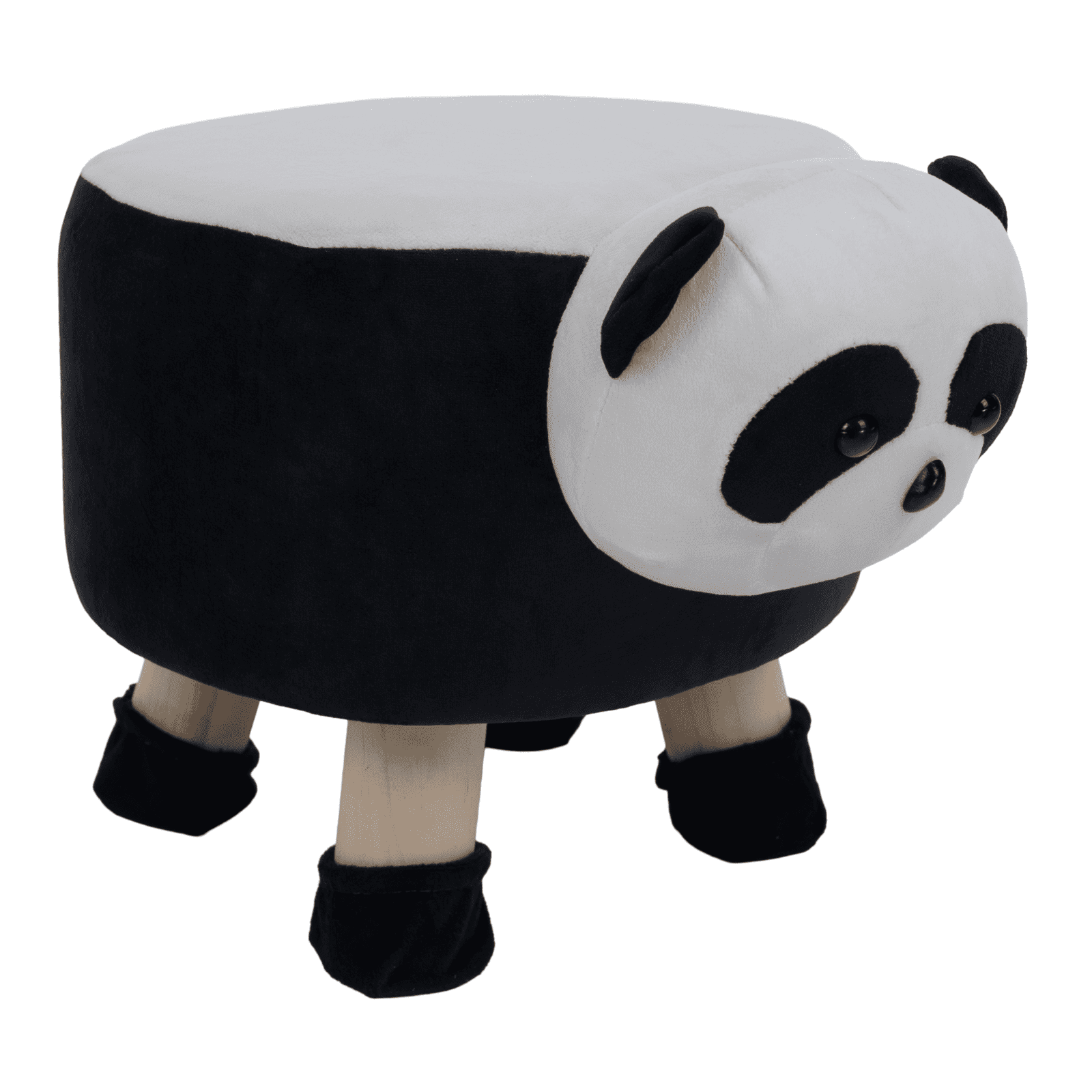 Taburet v tvare pandy, čierna/biela/prírodná, ZUNIO TYP 1
