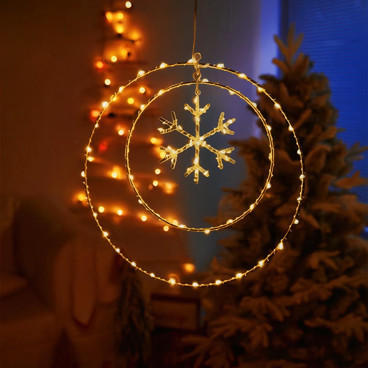 Svetelná dekorácia snehových vločiek