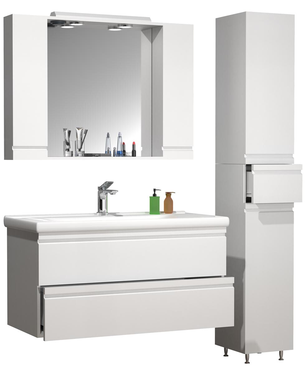 4-dielna umývadlová skrinka Silora XL, biela