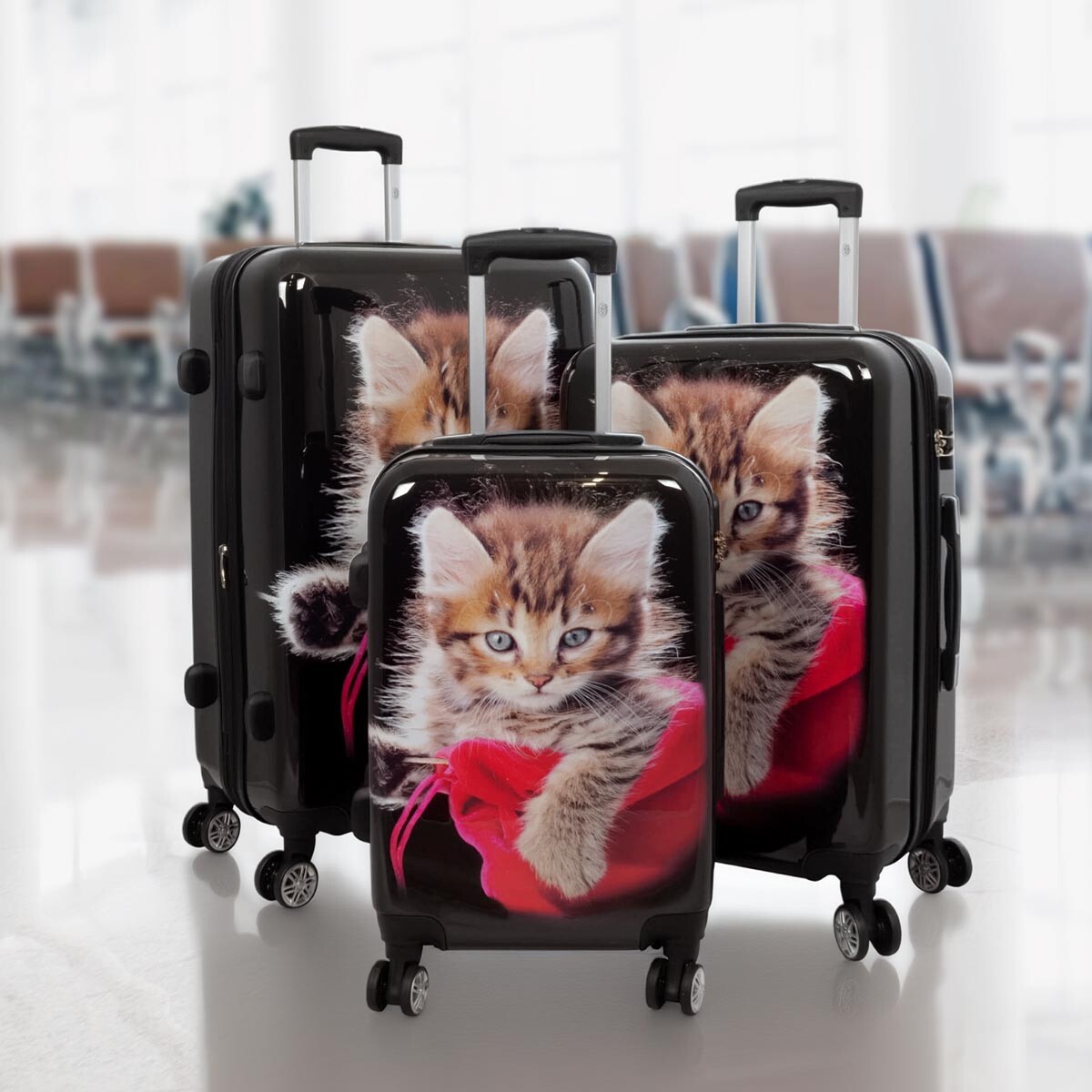 Cestovné kufre Cat, sada 3 kusov, čierne