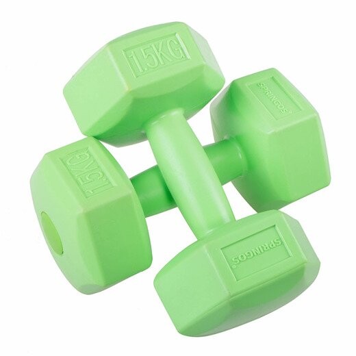 Jednoručné činky 1,5kg zelené - 2ks