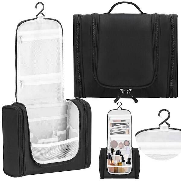 Cestovný organizér na kozmetiku 24x21x10 cm - čierny