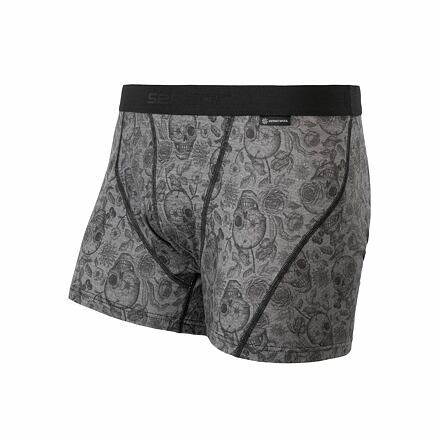 SENSOR MERINO IMPRESS pánske trenírky čierna / skulls Veľkosť: XL 8592837067377