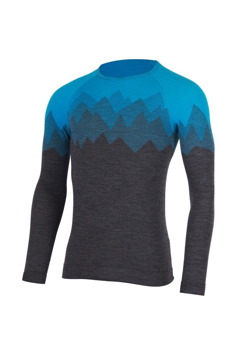 Lasting pánske merino tričko WELOR 5158 modré Veľkosť: L/XL 8596445036435