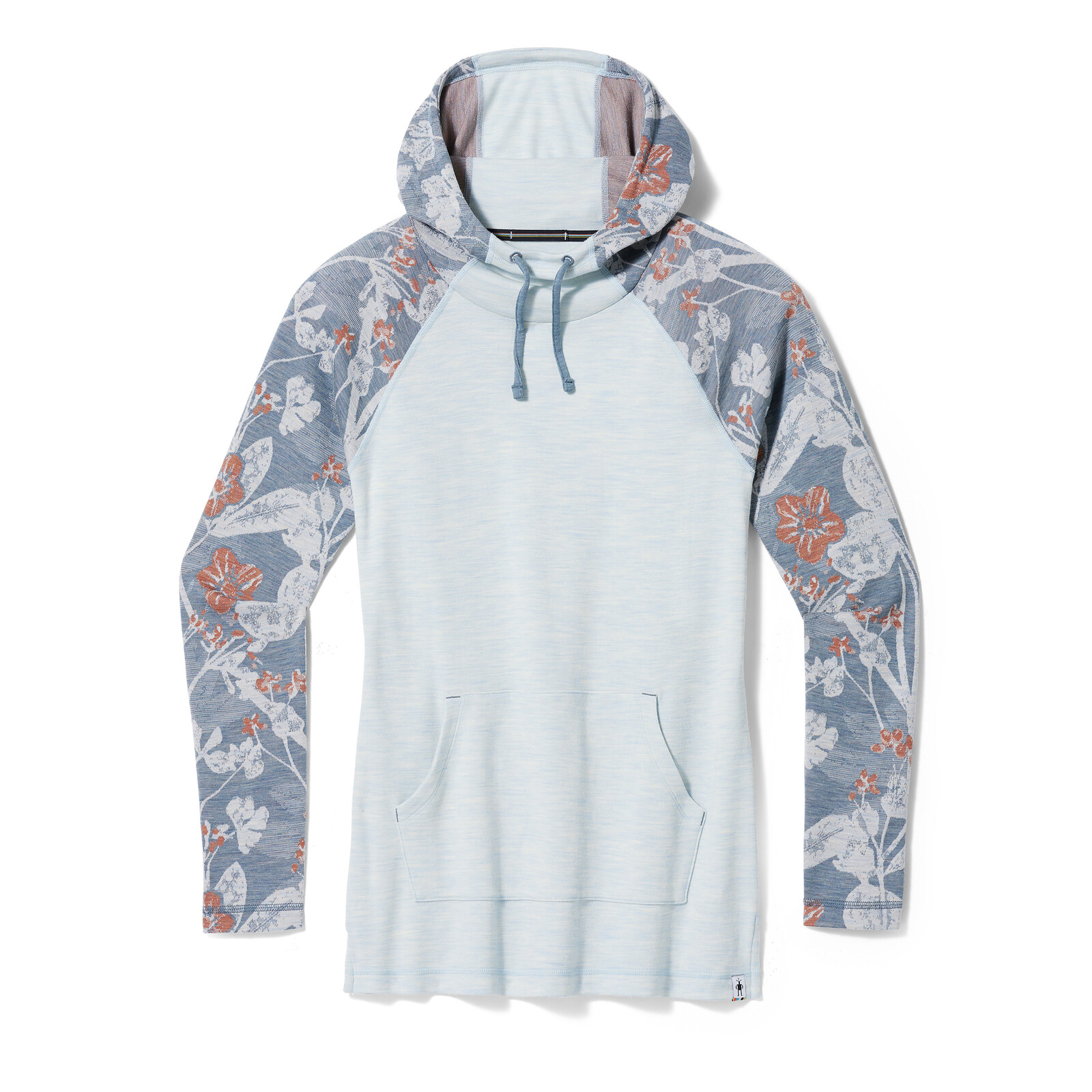 Smartwool W THERMAL MERINO DRAPE NECK HOODIE winter sky floral Veľkosť: L 196572861917