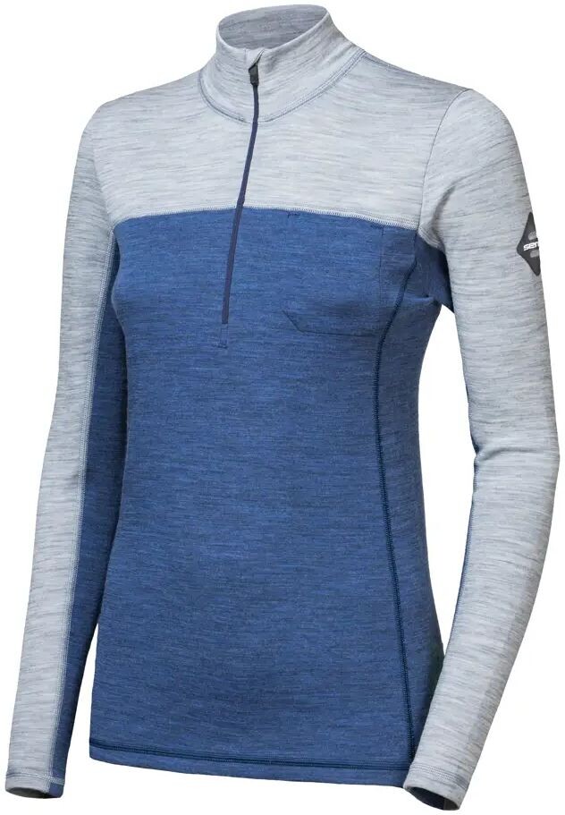 SENSOR MERINO BOLD dámske tričko dl.rukáv zips cool blue/cool gray Veľkosť: S