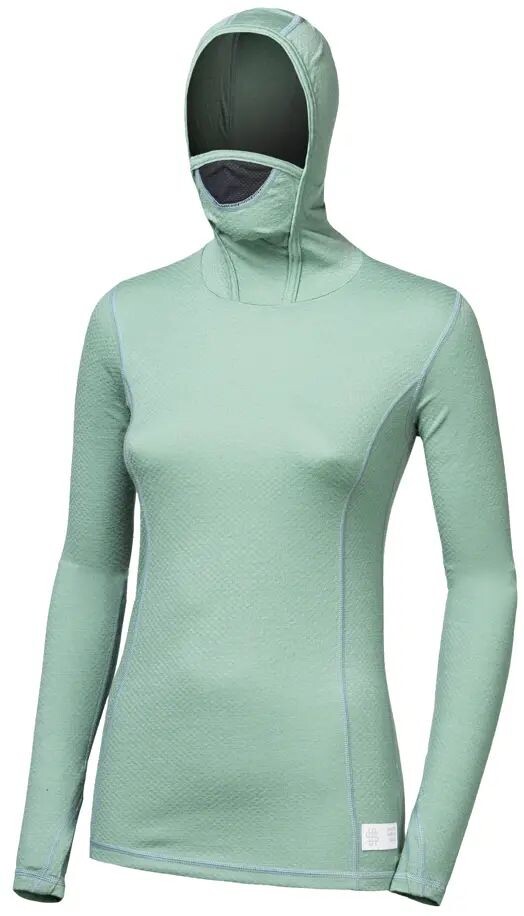 SENSOR MERINO DF dámske tričko dl.rukáv s kapucňou basil green Veľkosť: S