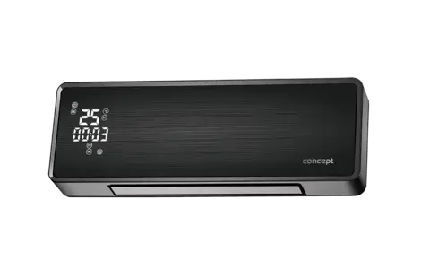 CONCEPT QH4001 Nástenný keramický ohrievač a ventilátor, 2000 W, čierna