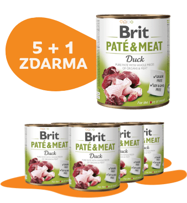 5 + 1 ZDARMA Brit Paté & Meat Duck 800g