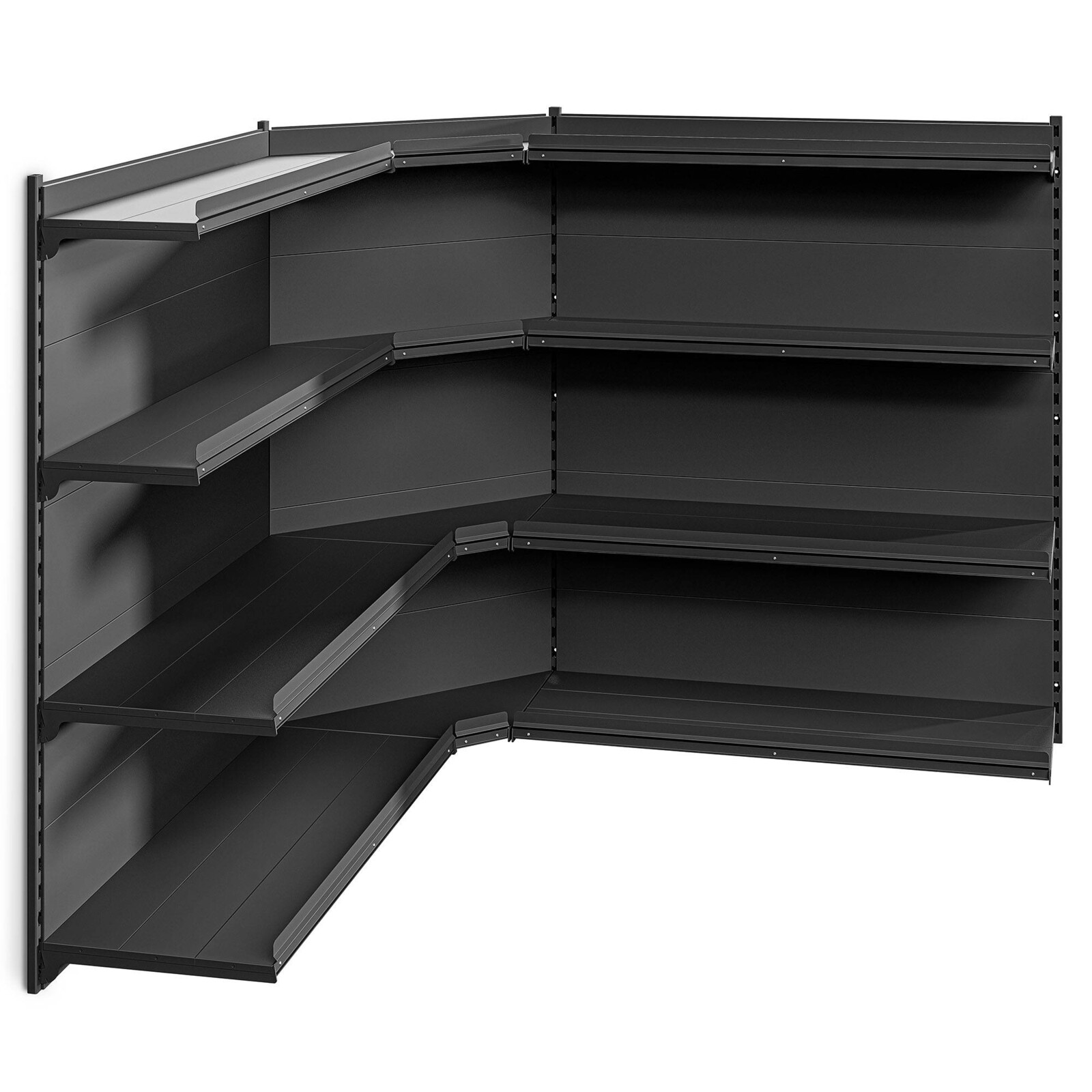 Marbo Regálová zostava do predajne nástenná rohová 152x185x185 - 4 police