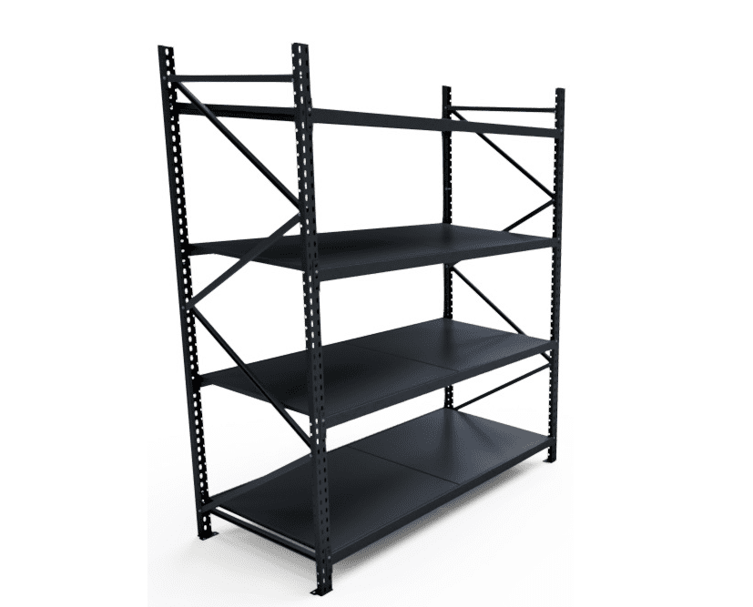 Priemyselný regál celokovový čierny 250x180x100 4 police - Štartovací segment