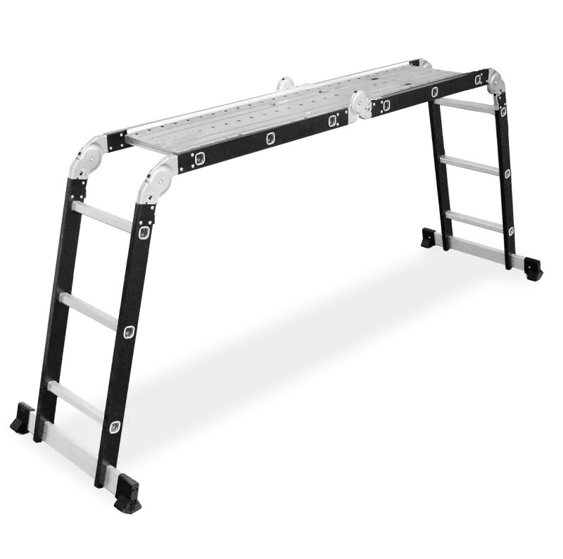 Drabest Multifunkčný rebrík + plošina 4x3 nosnosť 125 kg hliník + oceľ