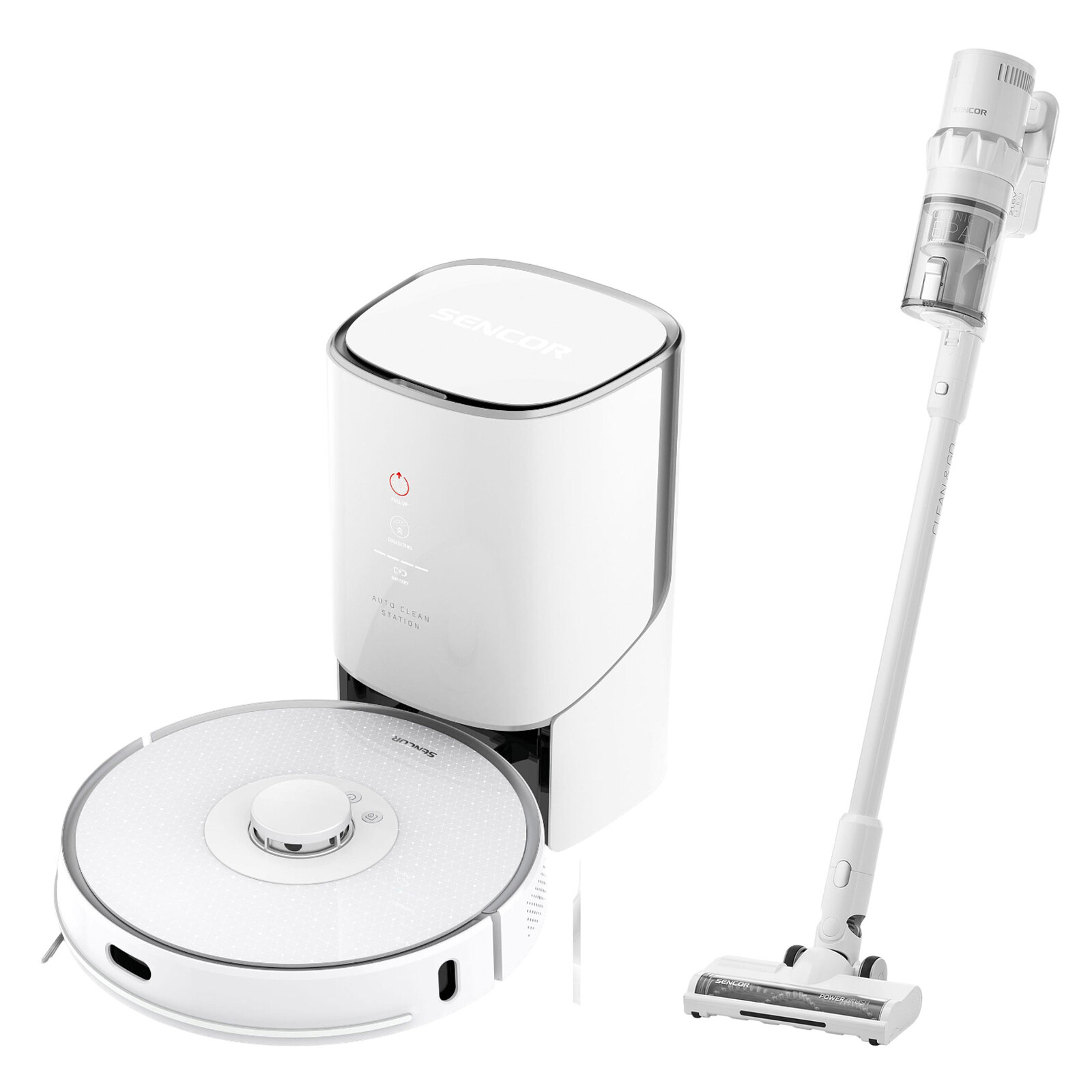 Sencor SRV 9385WH + SVC 7522WH Súprava robotického a tyčového vysávača Kúpte si robotický vysávač SRV 9385WH a tyčový v hodnote 129€ od nás