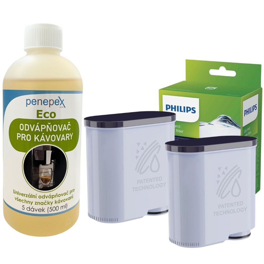 Philips AquaClean CA6903/10 filter do kávovaru 2 ks + Penepex Eco univerzálny odvápňovač 500 ml