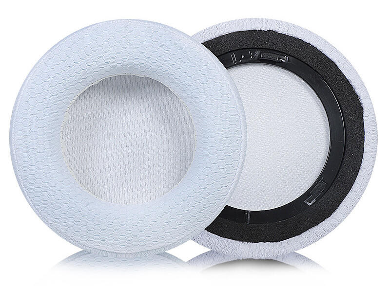 Náhradné náušníky pre slúchadlá Corsair Virtuoso RGB, RGB SE a RGB XT - Biele, látkové