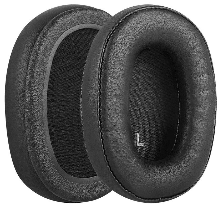 Náhradné náušníky pre slúchadlá Audio Technica ATH-SR9, DSR9BT, DSR7BT - Čierne, kožené