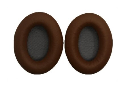 Náhradné kožené náušníky pre slúchadlá Bose QuietComfort 2, 15, 25 a 35 - Hnedé s čiernym vnútrom bez vzoru