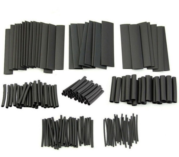 Sada odolných zmršťujúcich trubíc - Čierne, 127 kusov