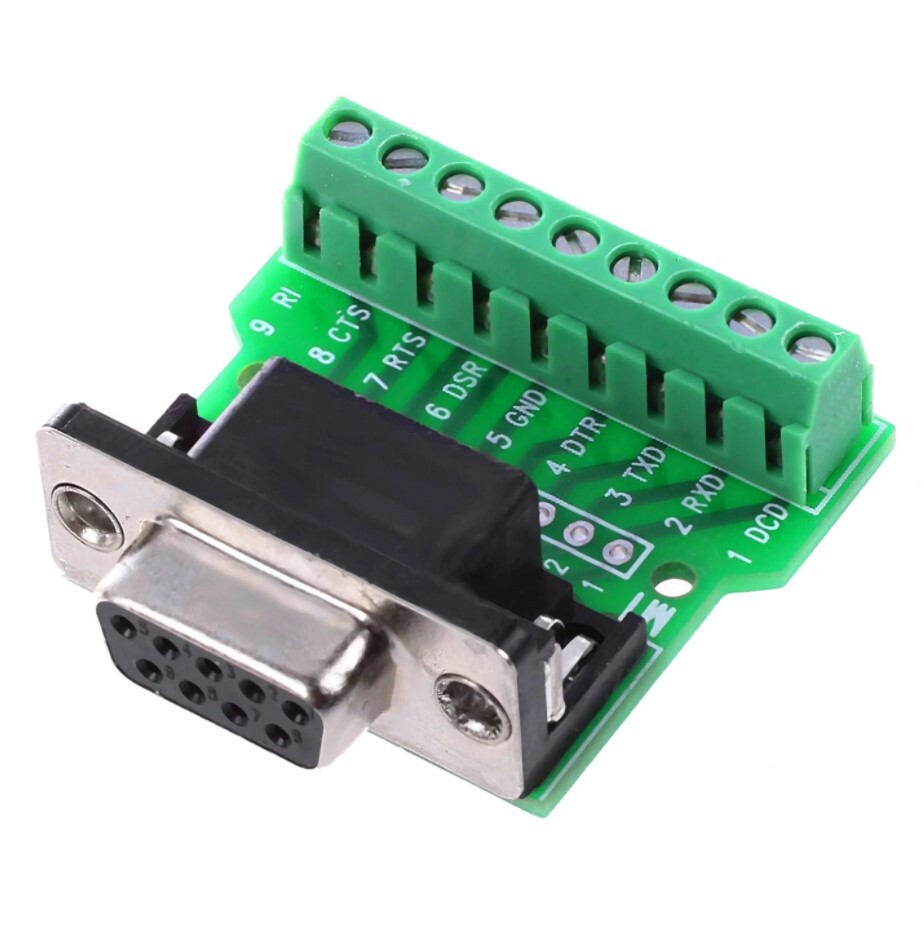 D-Sub DE-9 samica RS232 adaptér na svorkovnicu