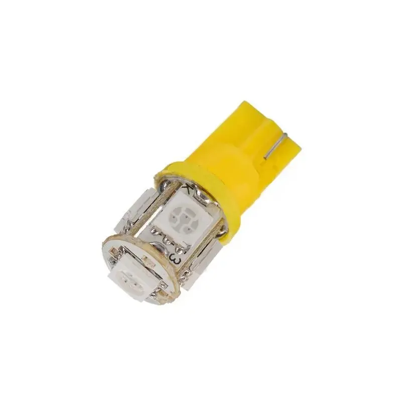 LED 5x 5050 SMD pätica T10, W5W - Žltá