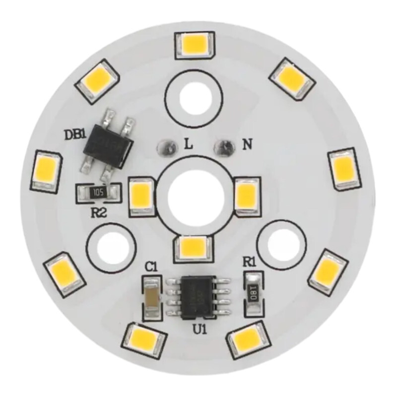 LED modul okrúhly 5W, ⌀44mm, 220-240V AC, Studená biela (6000-6500K)
