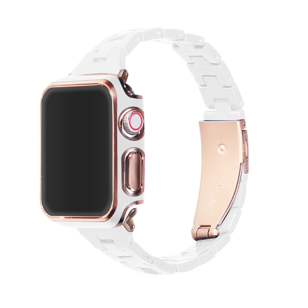 Elegantný remienok s puzdrom na Apple Watch - Biely Veľkosť: 42mm, Farba: Biela