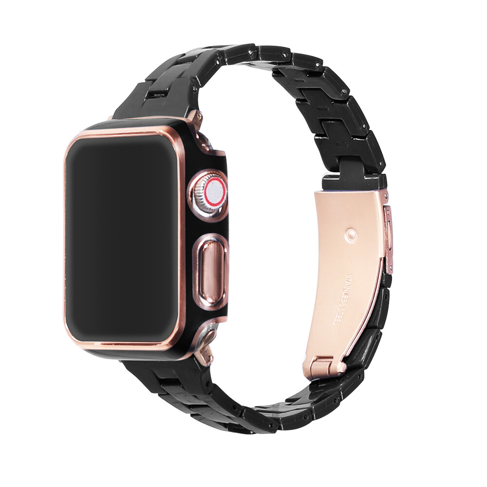 Elegantný remienok s puzdrom na Apple Watch - Čierny Veľkosť: 45mm, Farba: Čierna