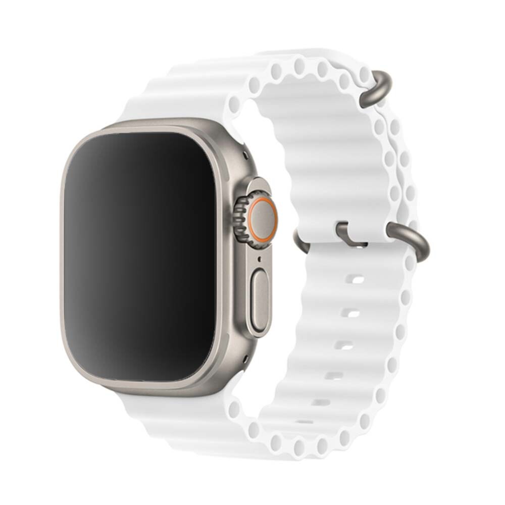 Vrúbkovaný remienok pre Apple Watch - Biely Veľkosť: 38/40/41/42mm, Farba: Biela