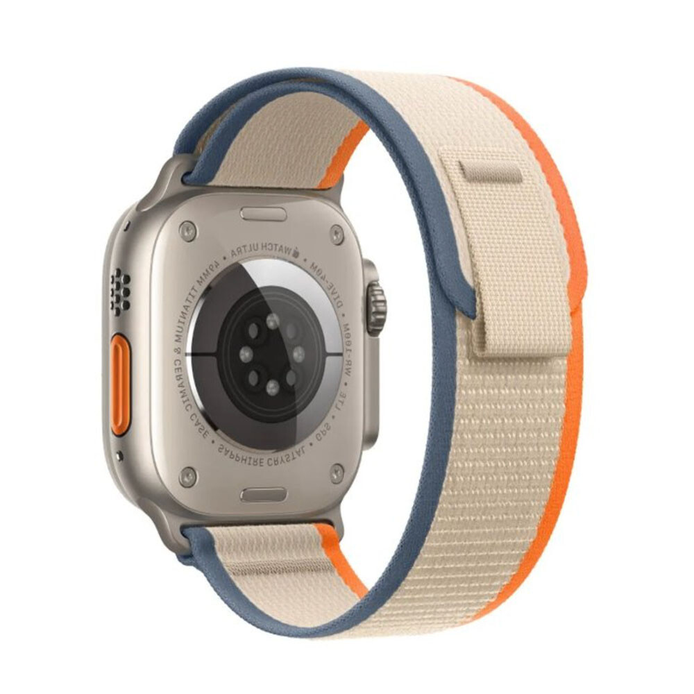 Trailový nylonový remienok na Apple Watch - Béžovo-oranžový Veľkosť: 38/40/41/42mm, Farba: Béžová