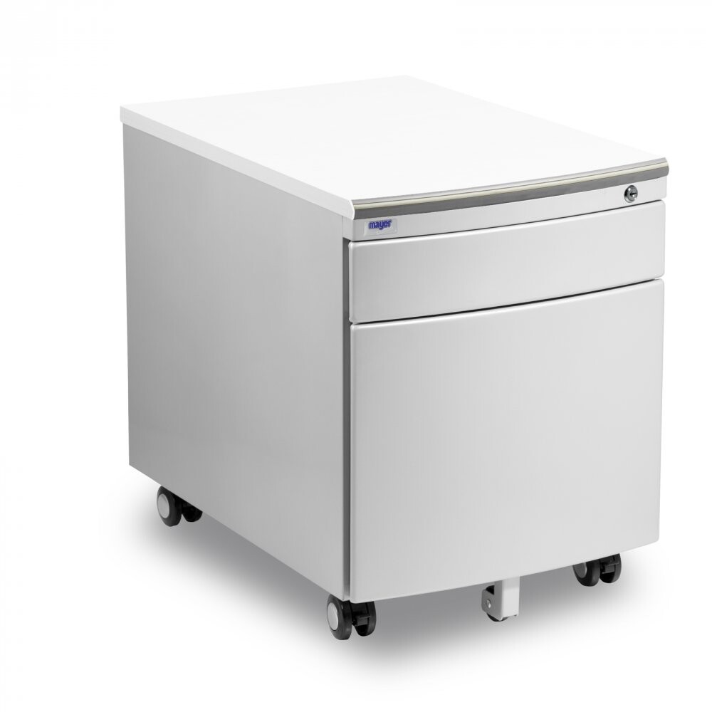 Pojazdný kontajner Mayer 32P8 W — strieborný, biela doska