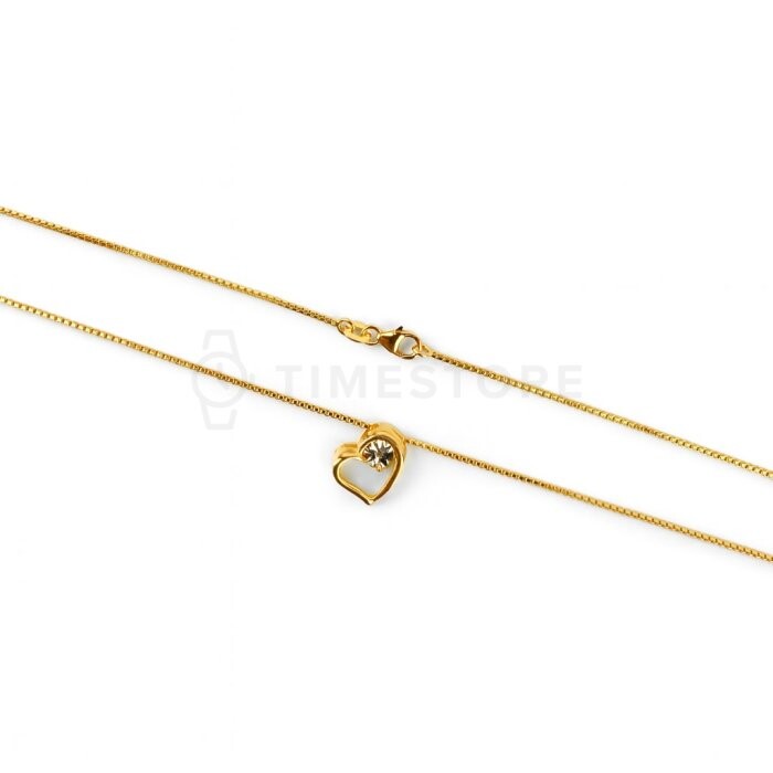Strieborný náhrdelník zlatej farby s príveskom srdiečko TS-PN-0069
