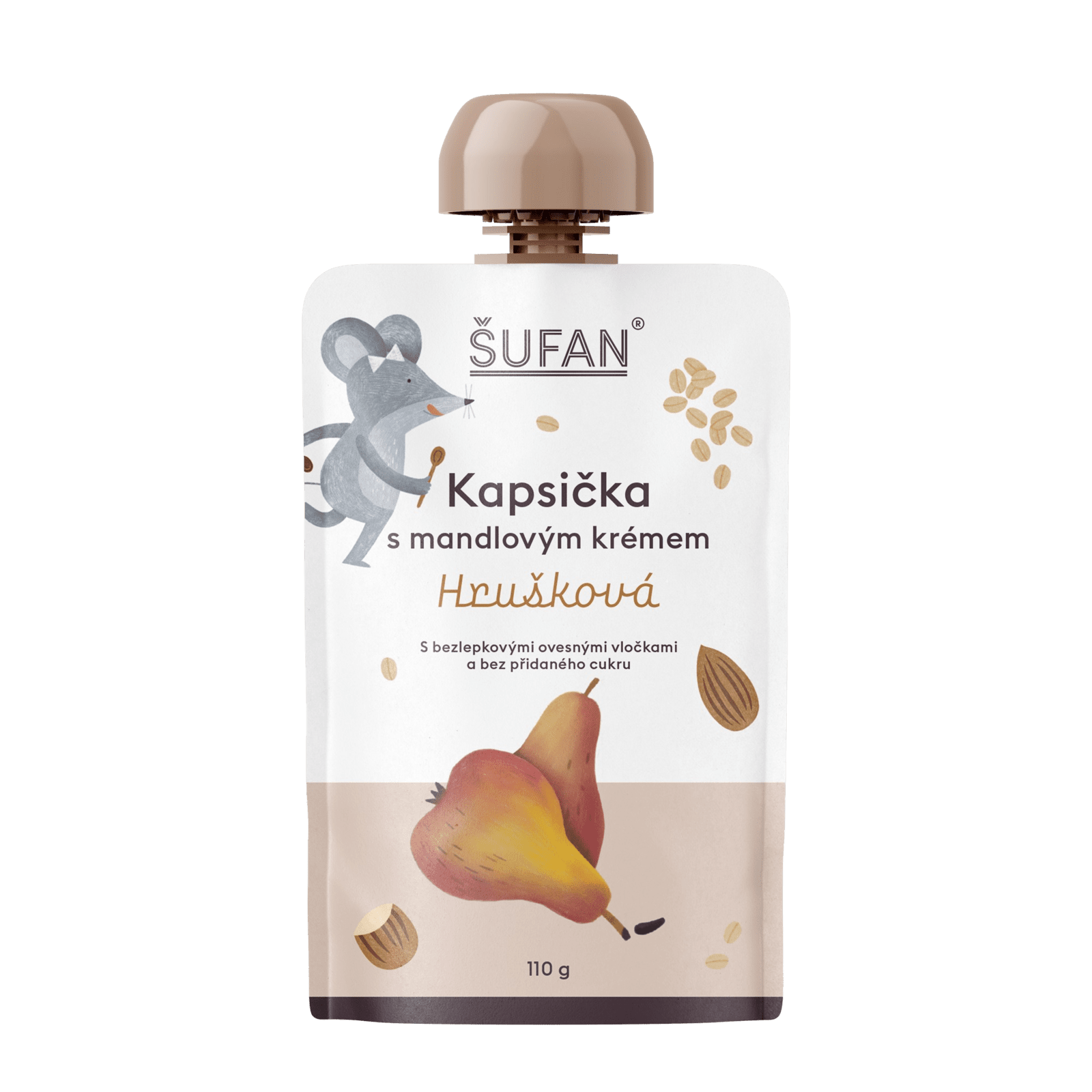 ŠUFAN Kapsička s mandľovým krémom hrušková 110 g