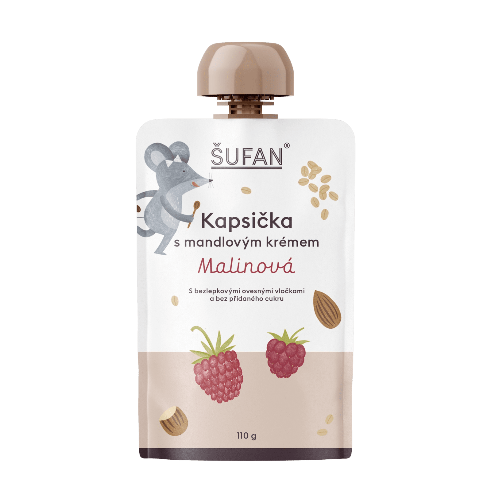 ŠUFAN Kapsička s mandľovým krémom malinová 110 g