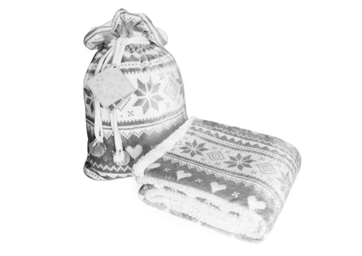 Vánoční deka Saco 001 150x200 cm šedá