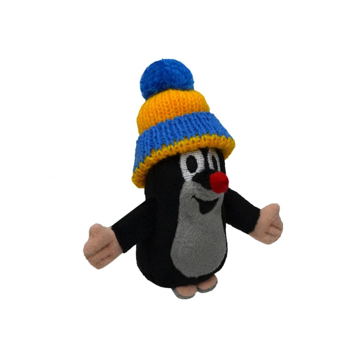 Moravská ústredňa Krtko 10cm prstový maňuška čiapka modro-žltá