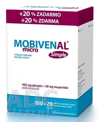 Vyrobené v EÚ MOBIVENAL micro Simple tbl flm 100+20 zadarmo (120 ks)