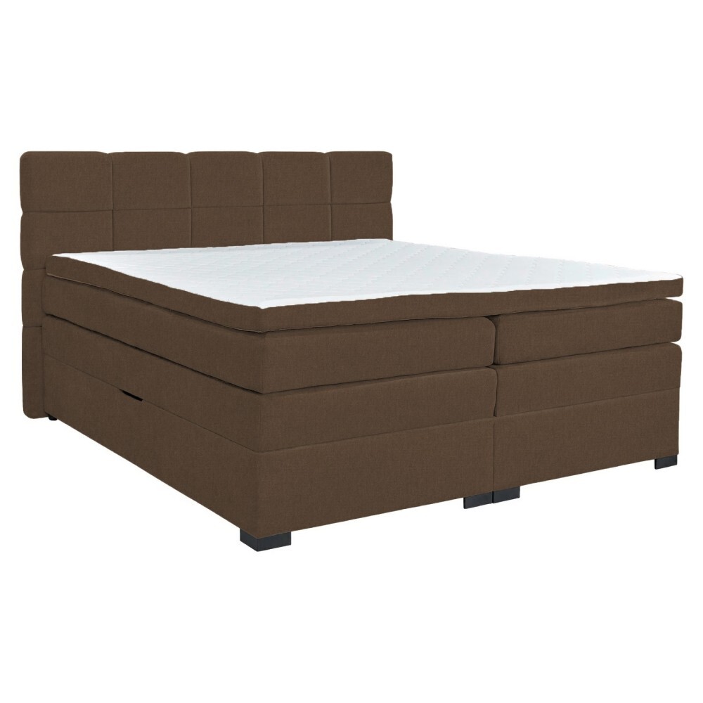 KONDELA April boxspringová manželská pocketová posteľ hnedá
