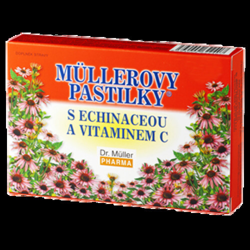 MÜLLEROVE PASTILKY s echinaceou a vitamínom C 24 kusov