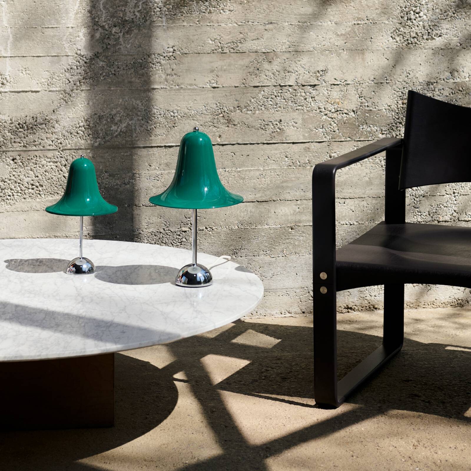 VERPAN stolová lampa Pantop, tmavo modrozelená, výška 23 cm